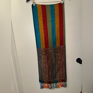 Boho PAISLEY Pashmina Style Fringed SHAWL Wrap Scarf 72 x 28 in